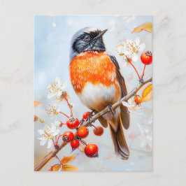 Garden Redstart in Soft Impressionist Brushstrokes Postkarte