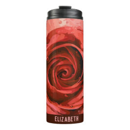 Garden Rose Black Custom Thermosbecher