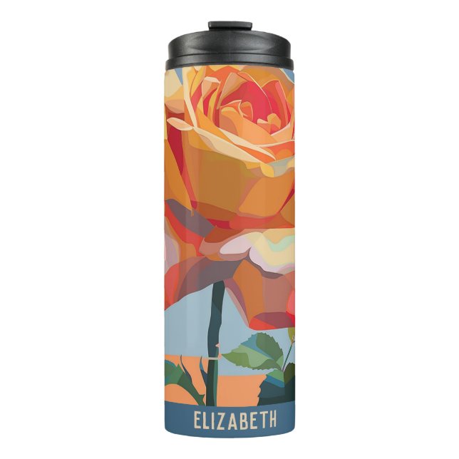 Garden-Rose Druckwärme Thermosbecher (Vorderseite)