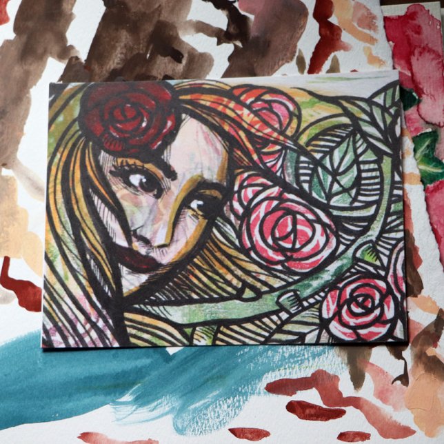 Garden Rose Goddess Rose Garden Postkarte (Von Creator hochgeladen)