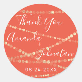 Garden Rose Gold Leaf Name Datum Korallengoldleuch Runder Aufkleber