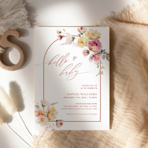 Garden Rose Kinderdusche Einladung   Boho Baby Sho