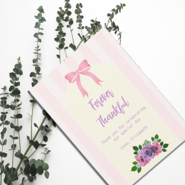 Garden Rose Pink Baby Dusche Dankeskarte (Von Creator hochgeladen)