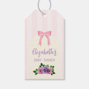 Garden Rose Pink Baby Dusche Geschenkanhänger