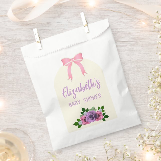 Garden Rose Pink Baby Dusche Geschenktütchen (Ausgeschnitten)