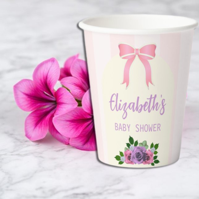 Garden Rose Pink Baby Dusche Pappbecher (Von Creator hochgeladen)