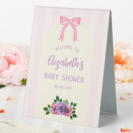 Garden Rose Pink Baby Dusche Tischaufsteller