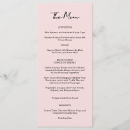 Garden Rose Pink Wedding Menu Menükarte