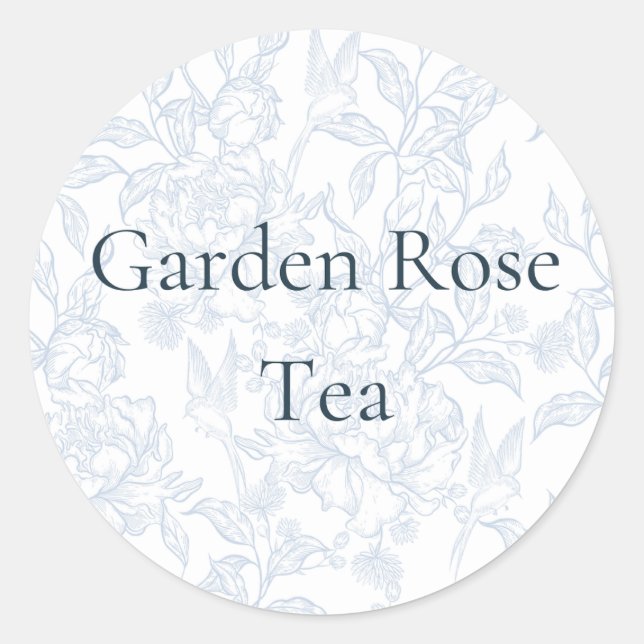 Garden Rose Teezeremonie Runder Aufkleber (Vorderseite)