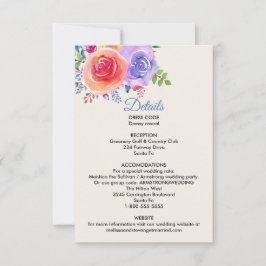 Garden Rose Wasserfarbe Hochzeitsdetails Einschlie Einladung