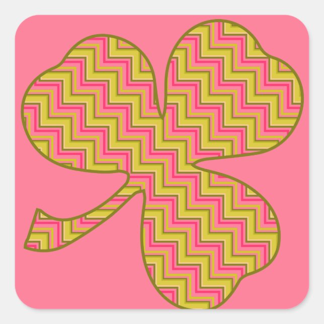 Garden Rose Zickzack Glossy Square Stickers (Vorderseite)