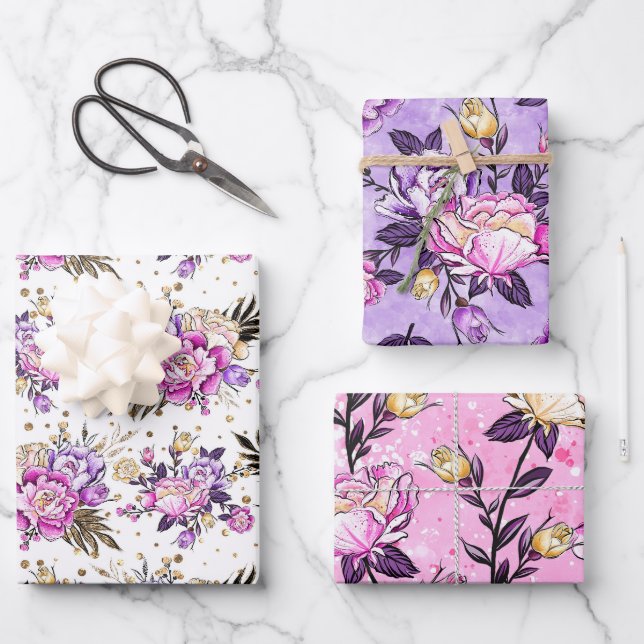 Garden Roses Geschenkpapier Set (Vorderseite)