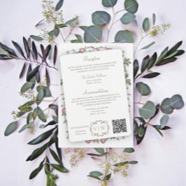 Garden Sage Green Wedding Details einfügen Feiertagskarte