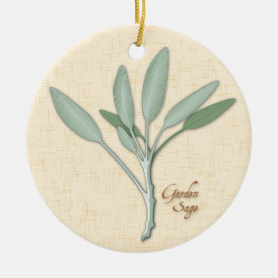 Garden Sage Herb Keramik Ornament