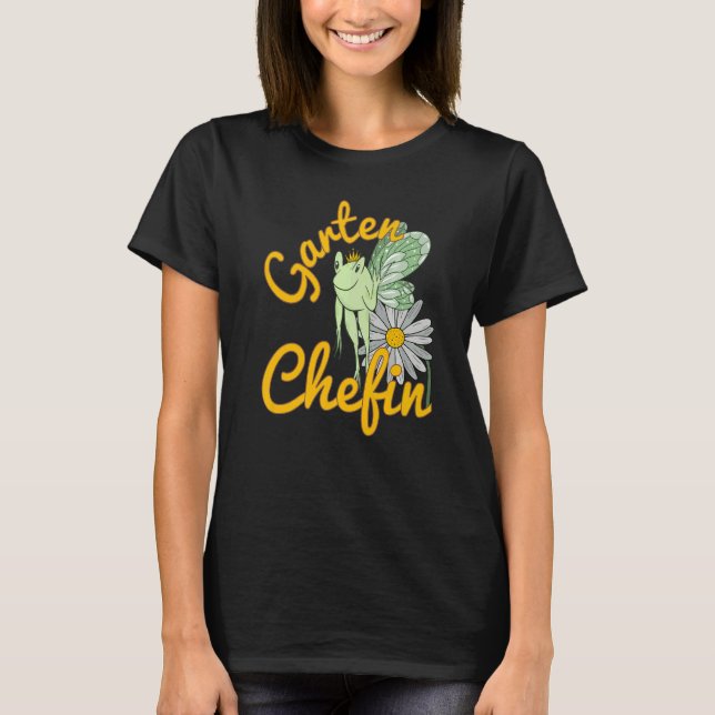 Garden Saying Garden Chef Frog Elf With Flower T-Shirt (Vorderseite)