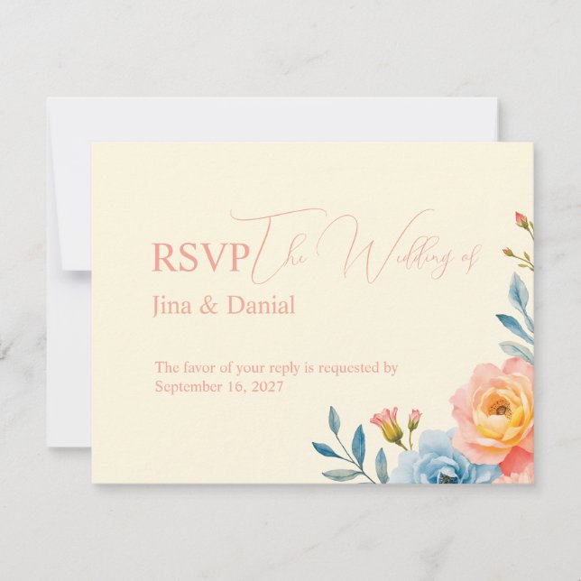 Garden Serenade RSVP Karte (Vorderseite)