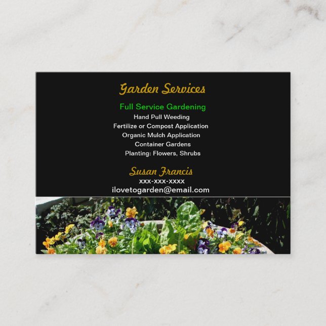 Garden Services Business Card Visitenkarte (Vorderseite)