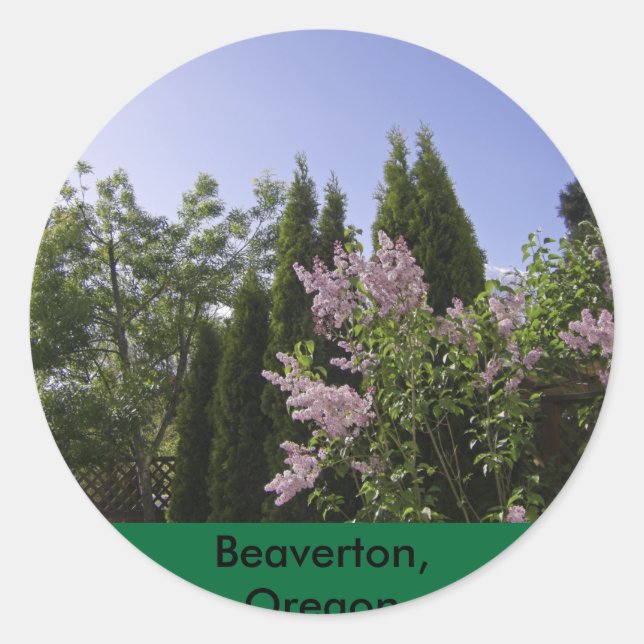 Garden Sky View in Beaverton, Oregon Runder Aufkleber (Vorderseite)