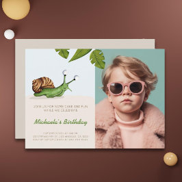Garden Snail Foto Kindergeburtstag Einladung