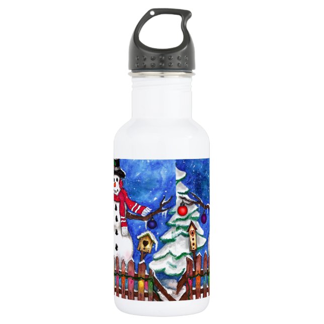 Garden Snowman Edelstahlflasche (Vorderseite)