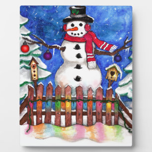Garden Snowman Fotoplatte