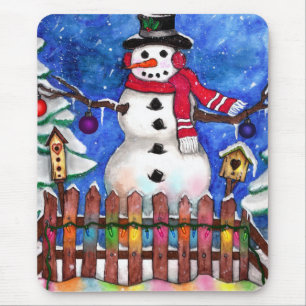 Garden Snowman Mousepad