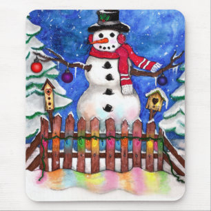 Garden Snowman Mousepad