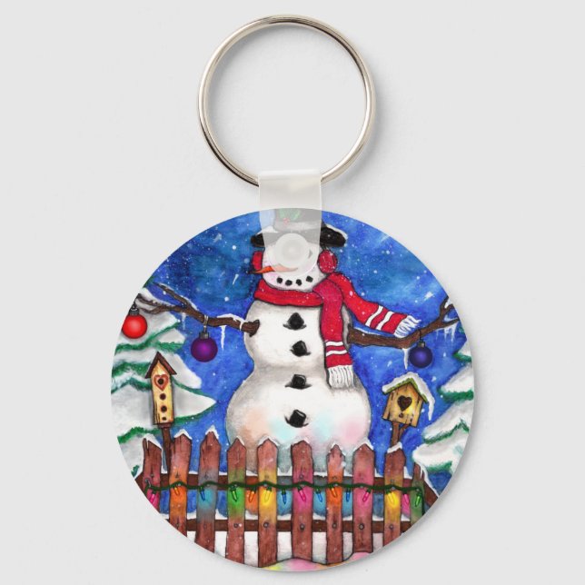 Garden Snowman Schlüsselanhänger (Vorderseite)