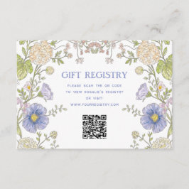 Garden Spring Floral Bridal Shower QR Code Begleitkarte