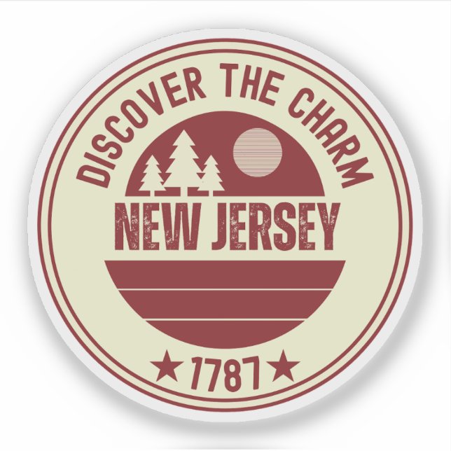 Garden Staat NJ - New Jersey Gift Aufkleber (Vorderseite)