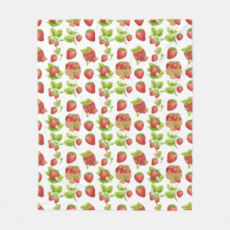Garden Strawberries und Strawberry Jam Fleecedecke