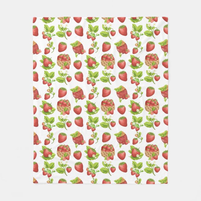 Garden Strawberries und Strawberry Jam Fleecedecke (Vorderseite)