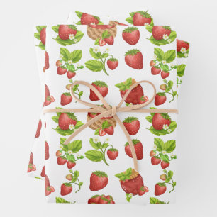 Garden Strawberries und Strawberry Jam Geschenkpapier Set