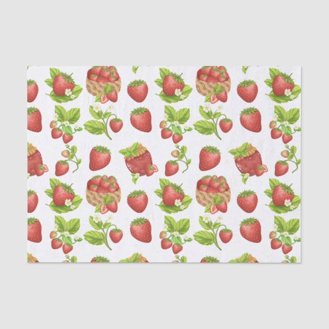 Garden Strawberries und Strawberry Jam Seidenpapier (Vorderseite)