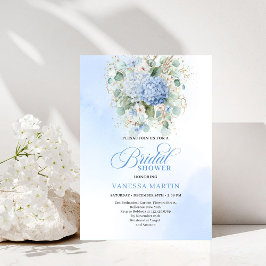 Garden Style Blue Hydrangea Bridal Shower Invites Einladung
