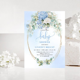 Garden Style Blue Hydrangeas Baby Shower Invitatio Einladung