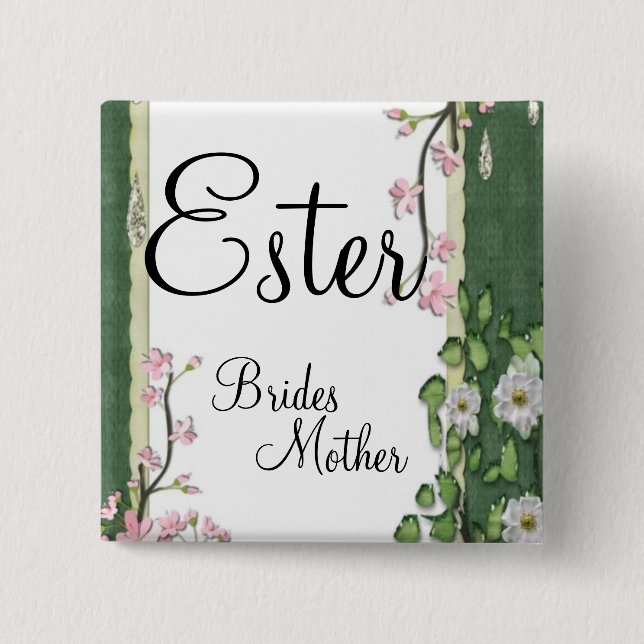 Garden Stylish Classy Brides Mother Wedding Button (Vorderseite)