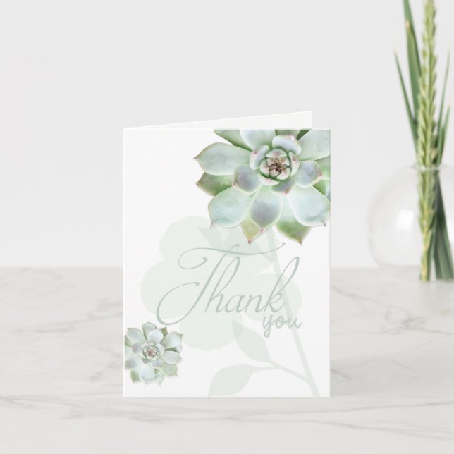 Garden Succulents Wedding Danke Card (Vorderseite)