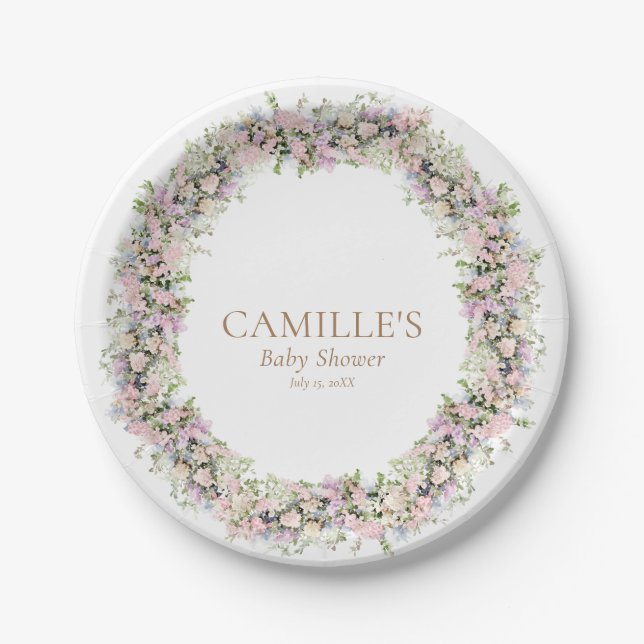 Garden Summer Girl Babydusche Teller (Vorderseite)