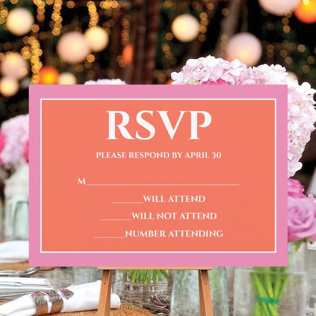 Garden Sunrise Pink Orange Watercolor Wedding RSVP (Von Creator hochgeladen)