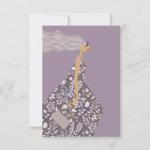 Garden Swag Fashionista Mode Illustration Dankeskarte