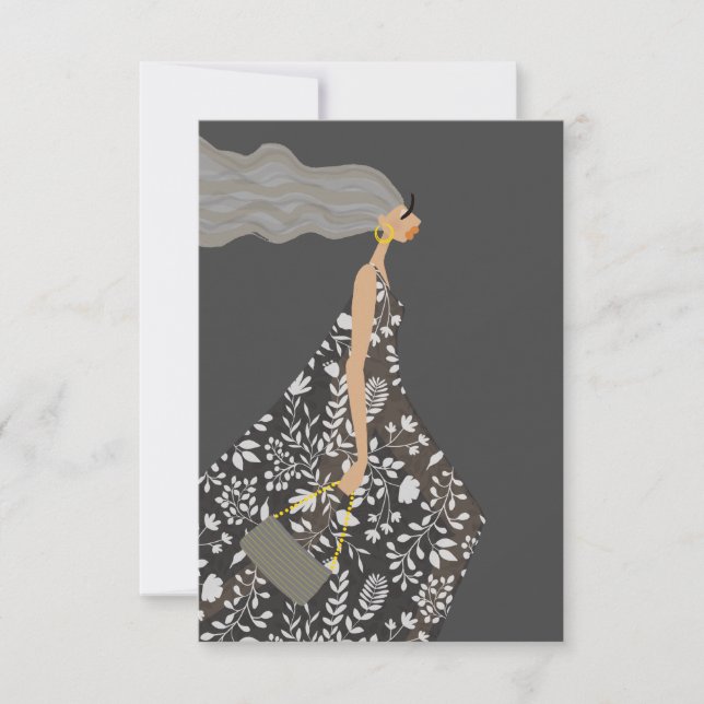 Garden Swag Fashionista Mode Illustration Dankeskarte (Vorderseite)