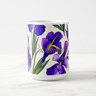 Garden Symphony: Iris Floral Pattern Kaffeetasse