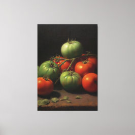 Garden Symphony: Rotes und grünes Tomatensalat Leinwanddruck