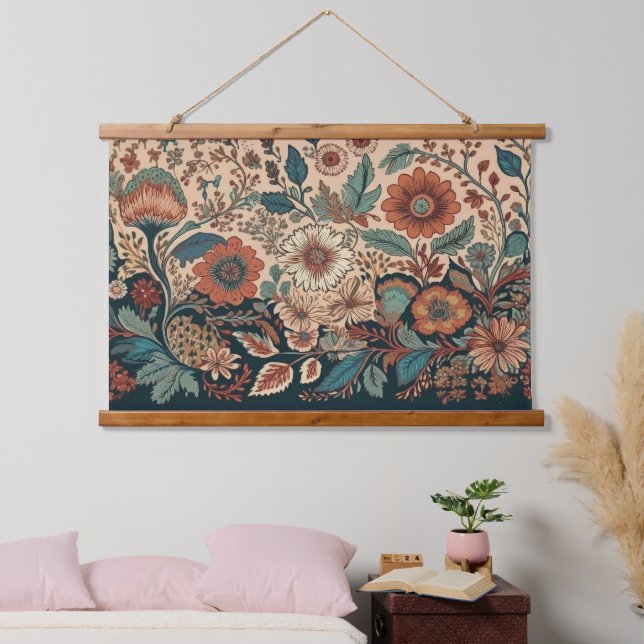 Garden Tapestry Wall Hanging Wandteppich Mit Holzrahmen (Schlafzimmer)