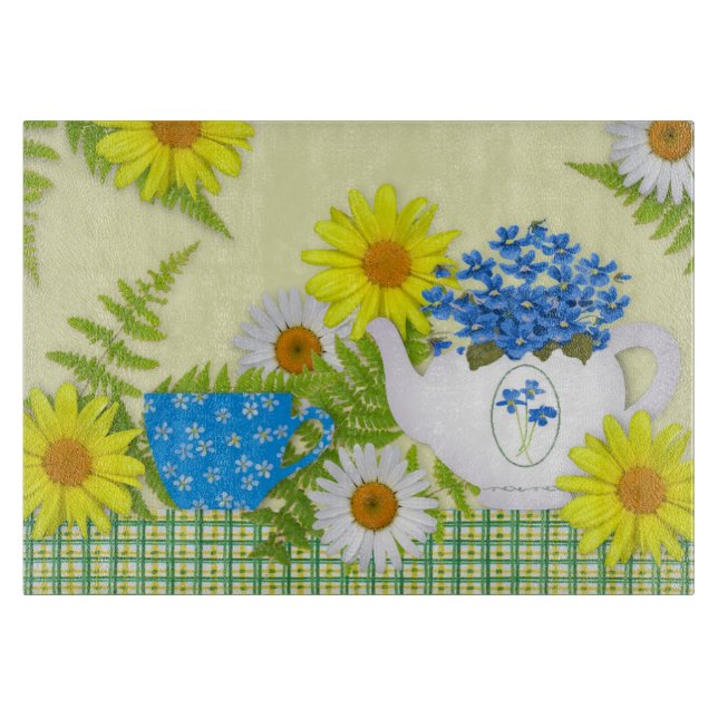 Garden Tea Glass Cutting Board Schneidebrett (Vorderseite)
