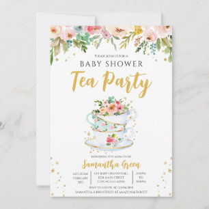 Garden Tee Party Babydusche Einladung