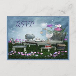 Garden Tee Party Bringen Sie ein Buch UAWG Baby Du RSVP Karte