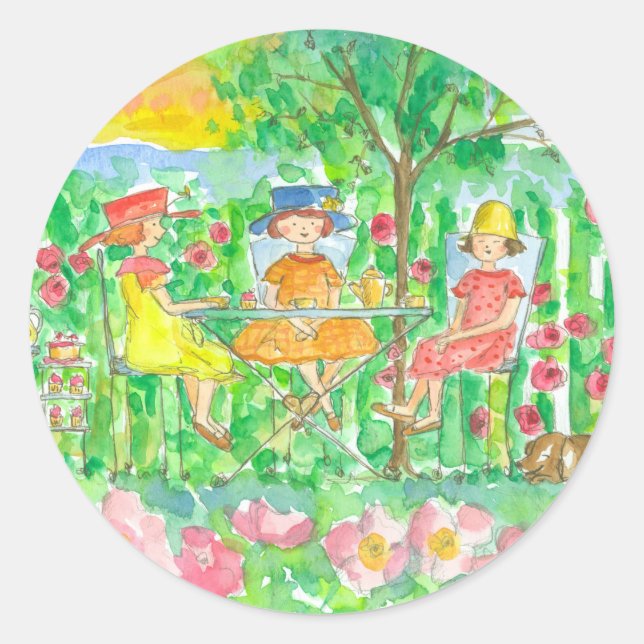Garden Tee Party Giro del Malcantone Blume Runder Aufkleber (Vorderseite)