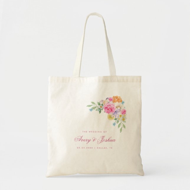 Garden Tee Party Rosa Sommer Gastgeschenk Hochzeit Tragetasche (Vorne)